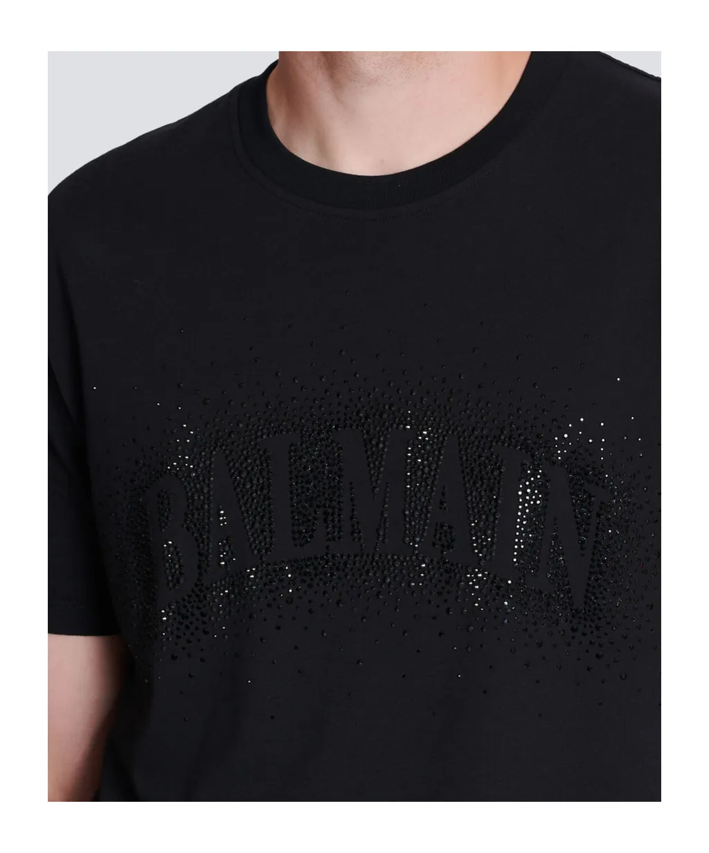 Balmain Embroidered Crystal Spray Effect T-Shirt