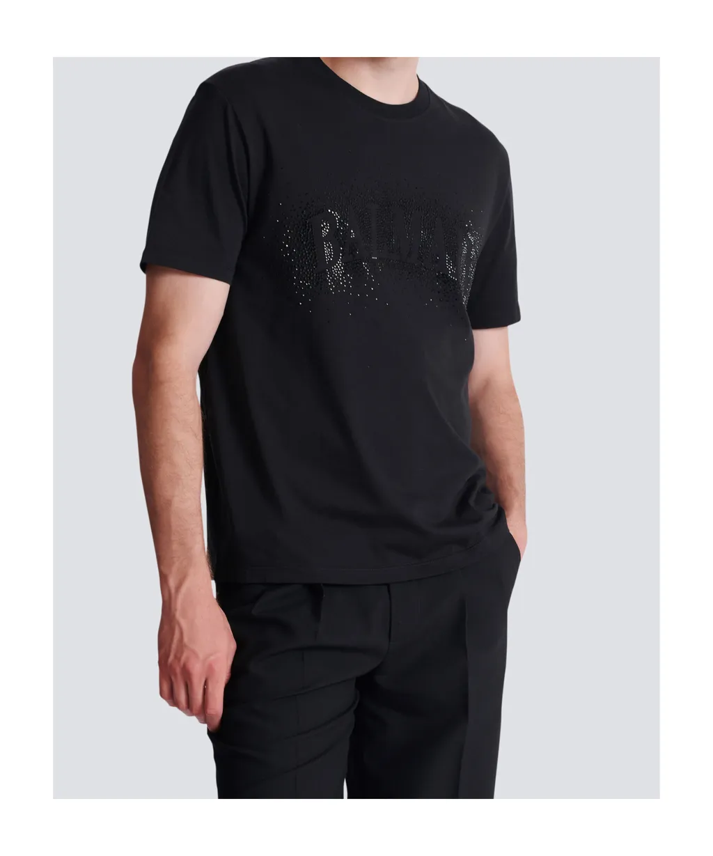 Balmain Embroidered Crystal Spray Effect T-Shirt