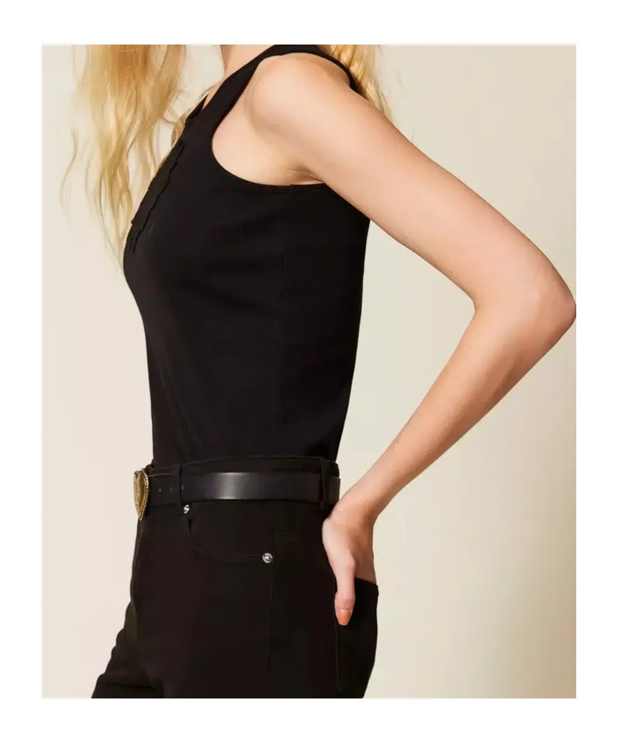 Twinset Floral Embroidered Tank Top