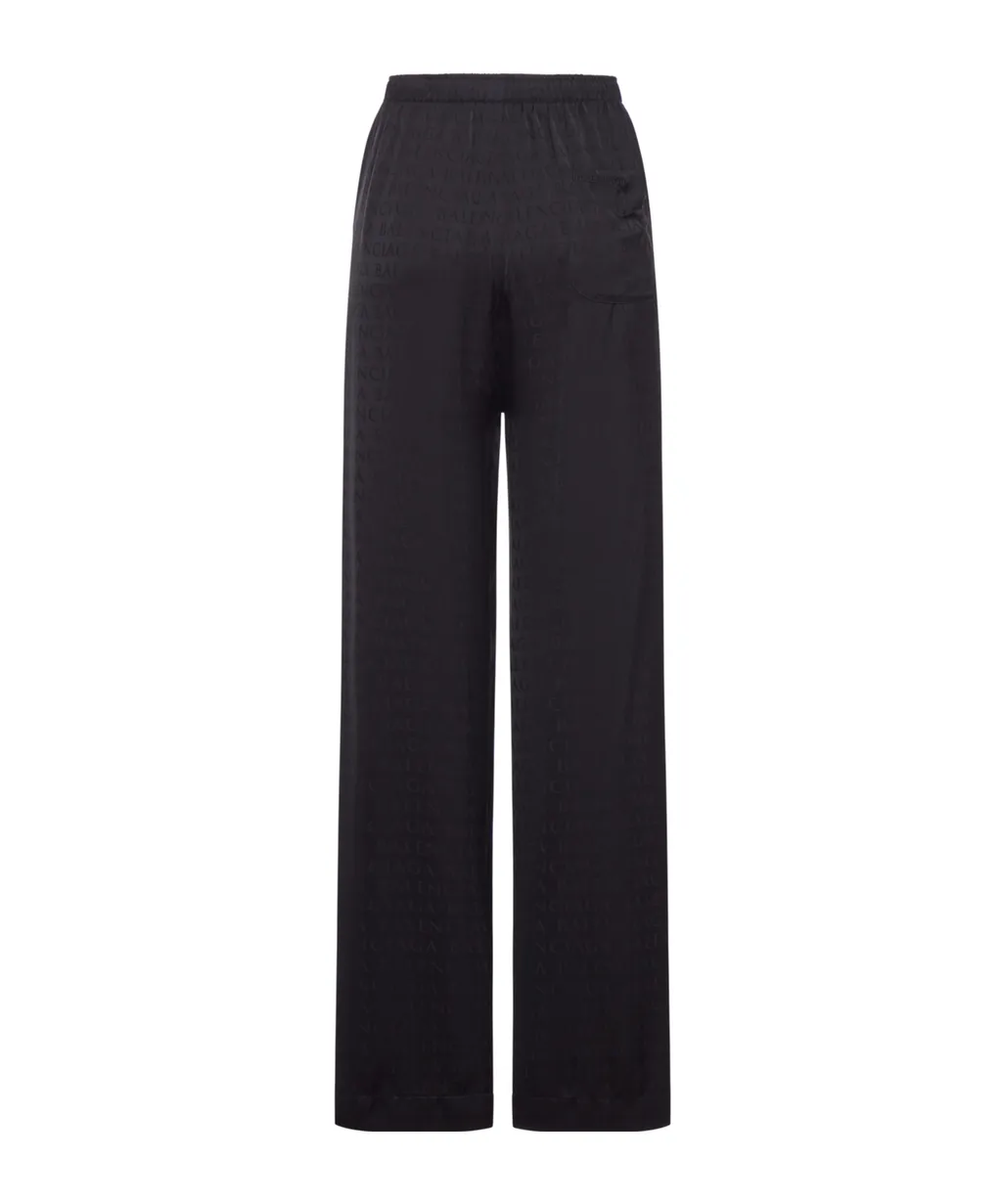 Monogrammed Straight-Leg Pants
