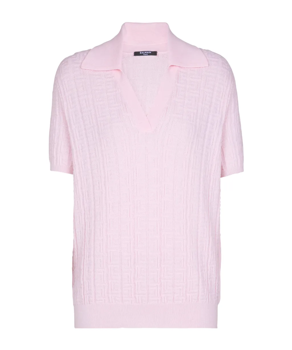 Balmain Monogram Knit Polo Jumper