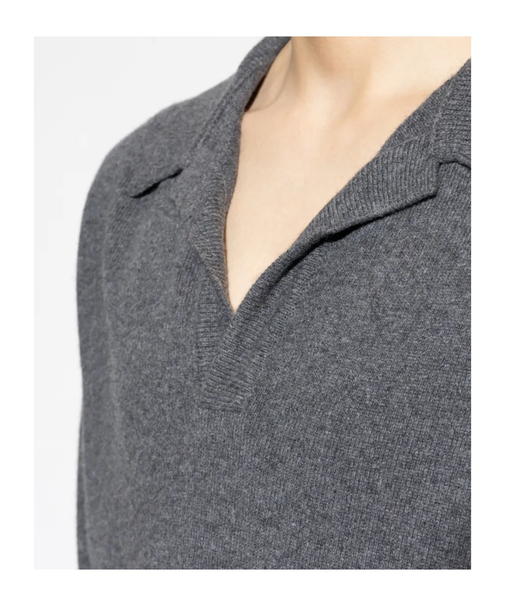 Balmain Collared Knit Long-Sleeve Sweater