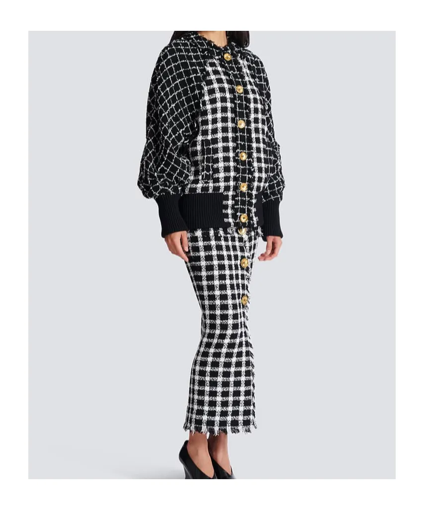 Balmain Tweed Oversized Bomber Jacket