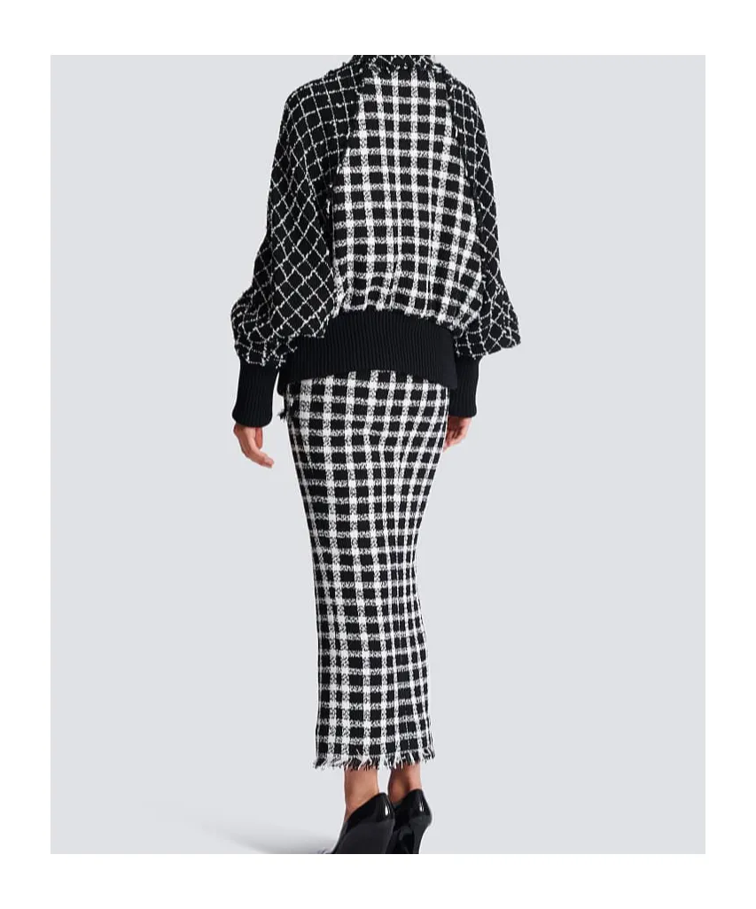 Balmain Tweed Oversized Bomber Jacket