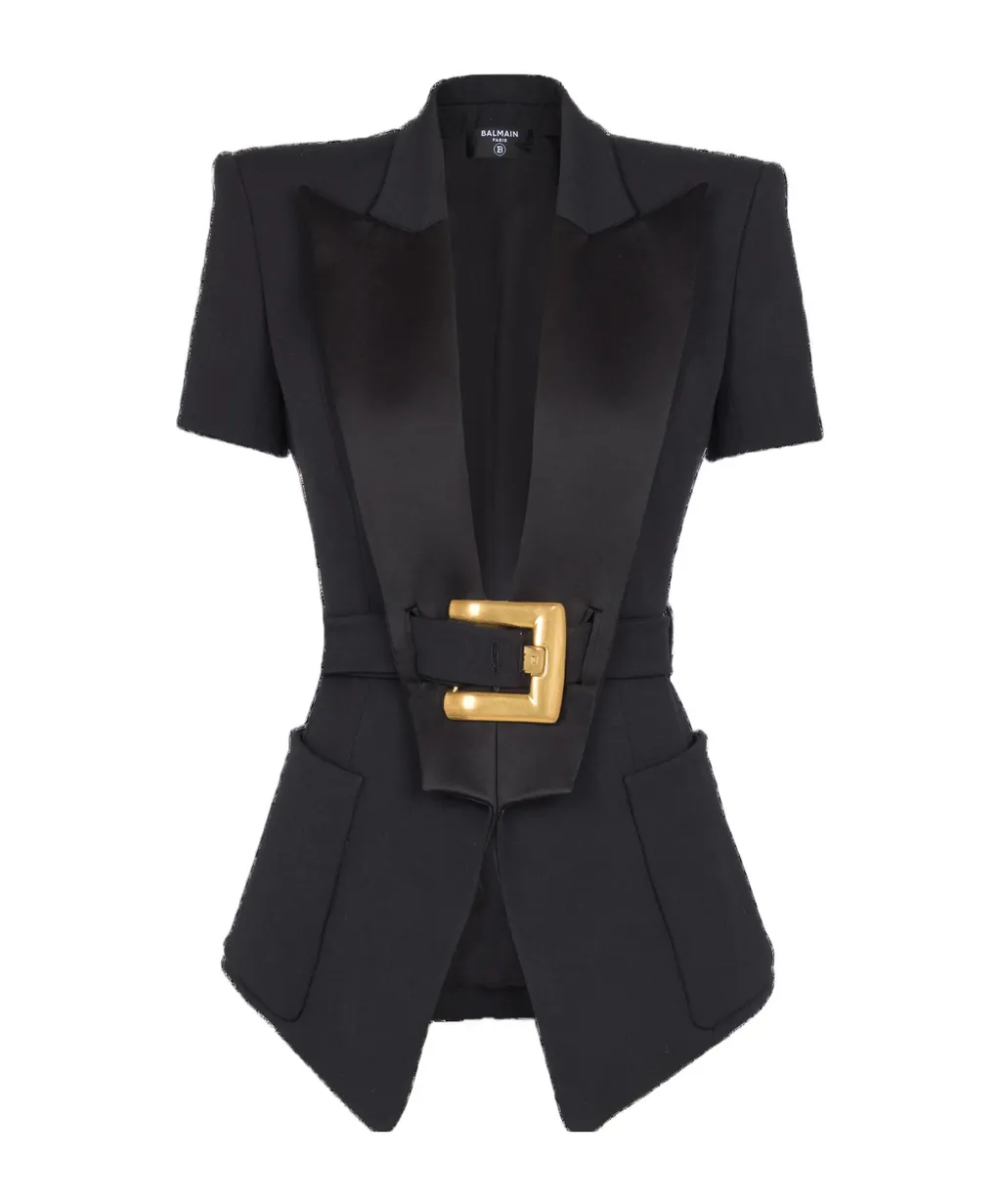 Balmain Belted V-Neck Jacket