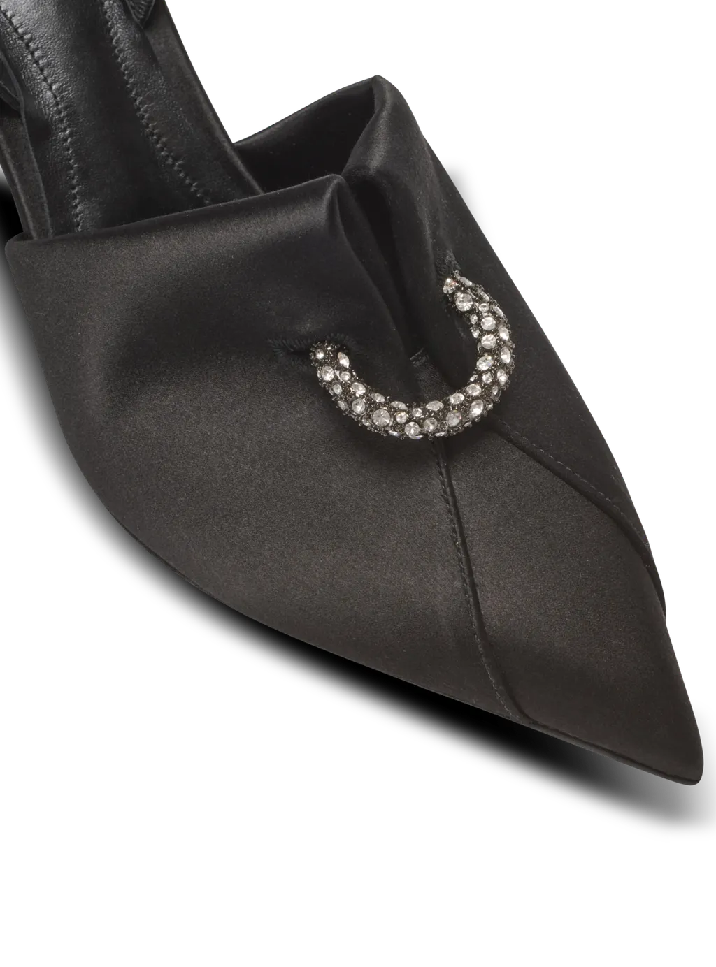 Balmain Piercing Detailed Satin Slingback Pumps
