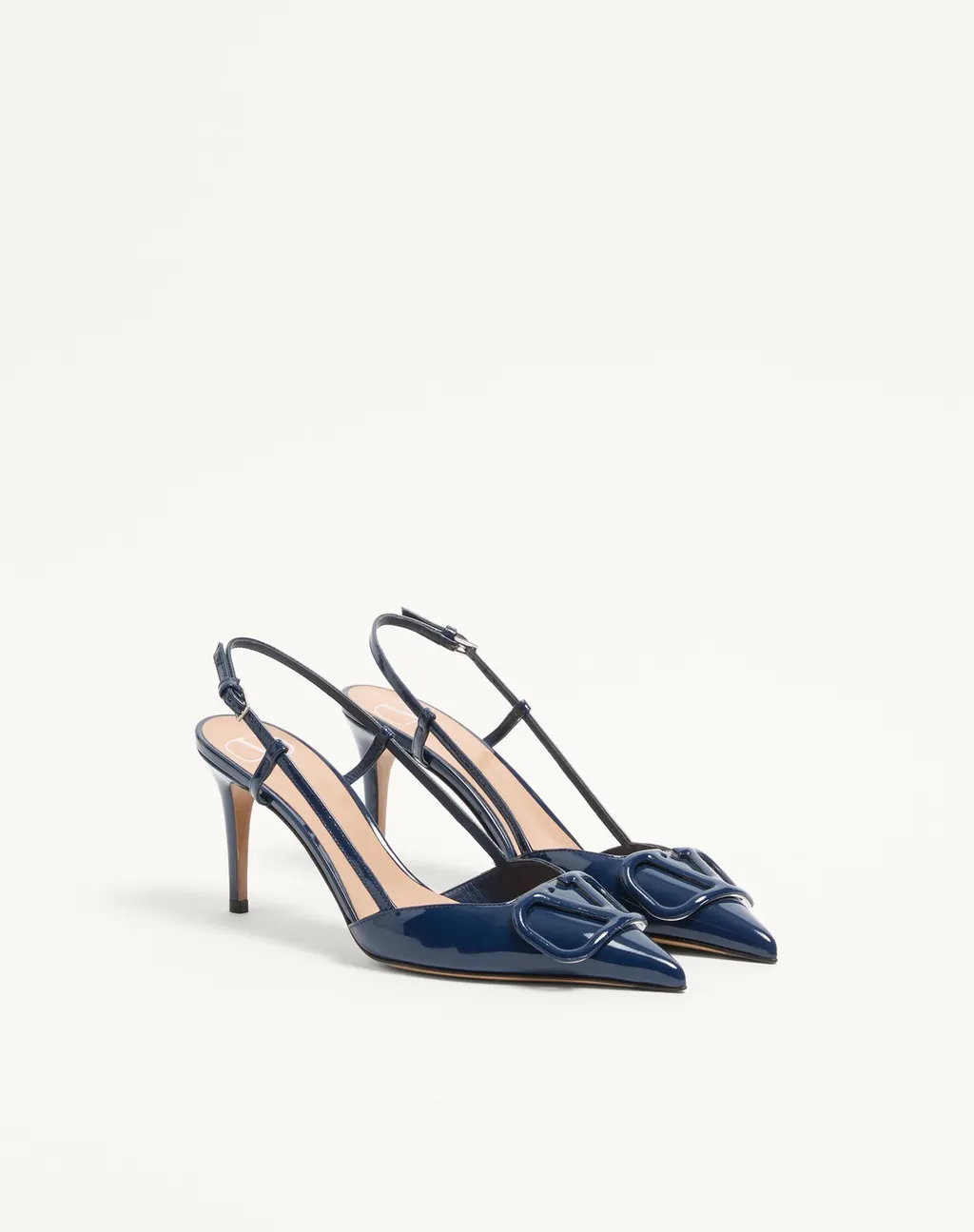 Vlogo Signature Patent Leather Slingback Pump 80Mm