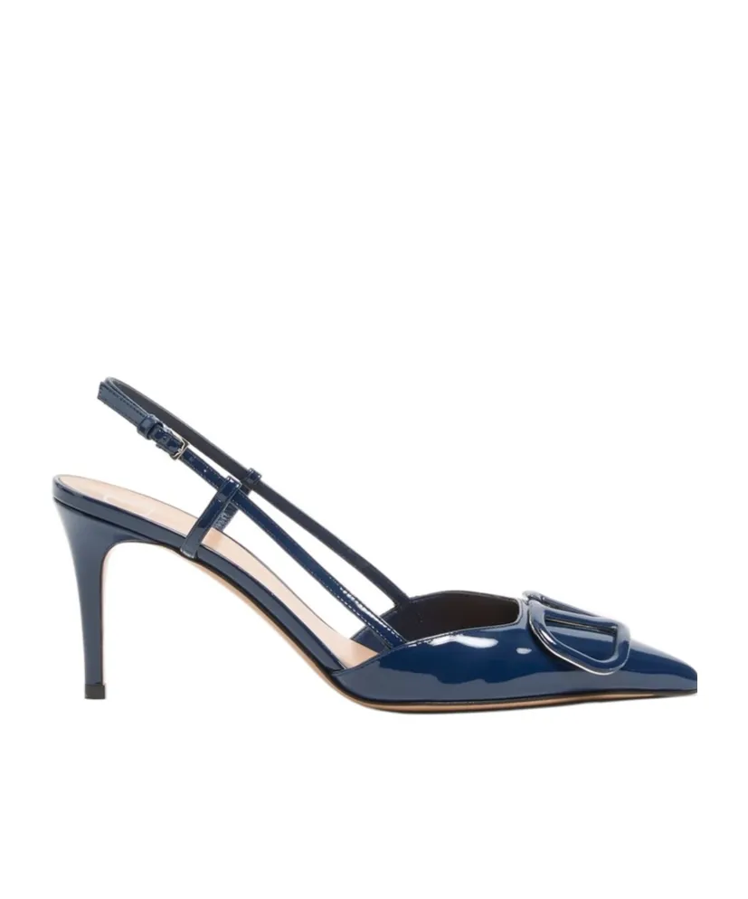 Vlogo Signature Patent Leather Slingback Pump 80Mm