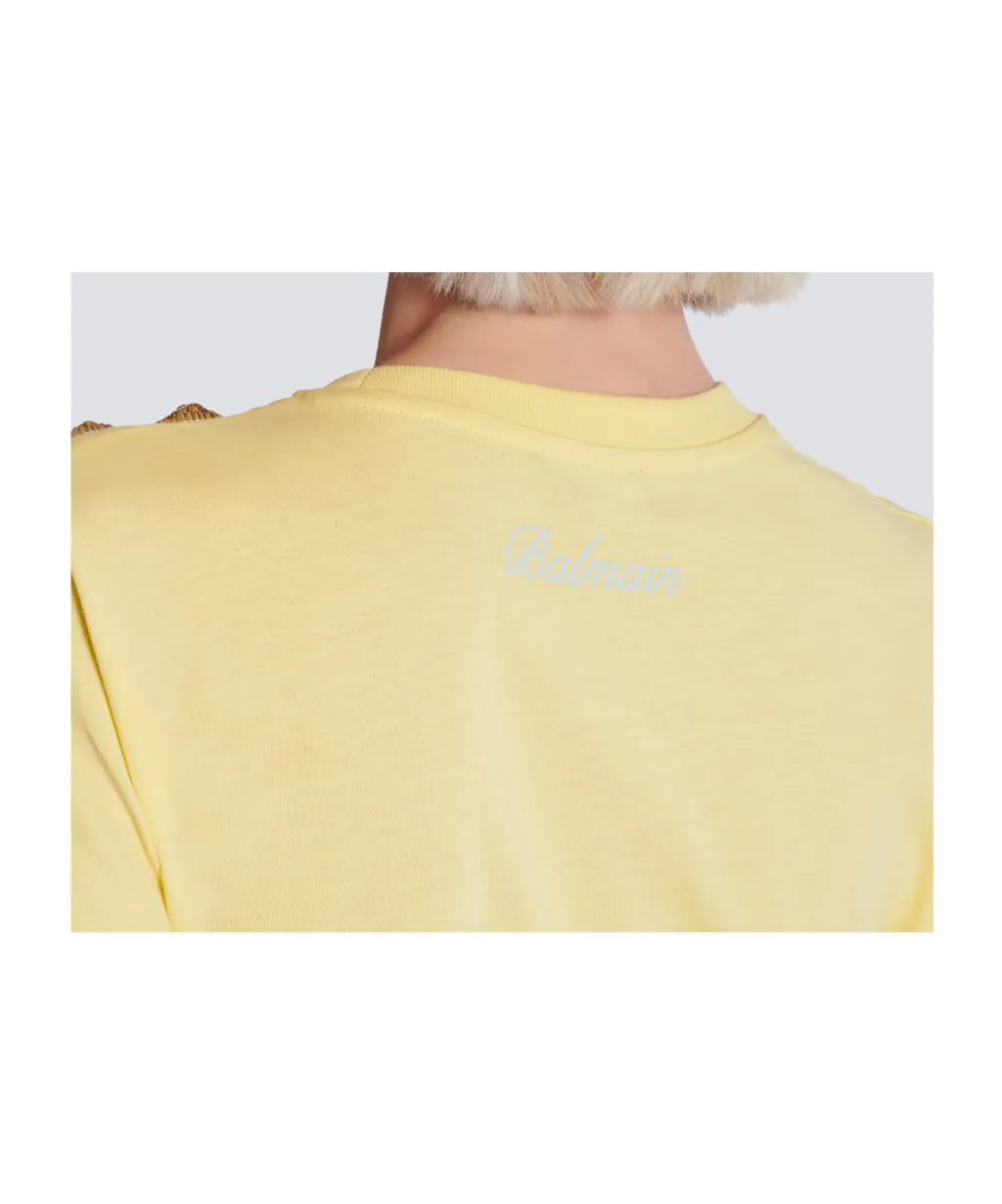 Balmain Buttons Draped T-Shirt