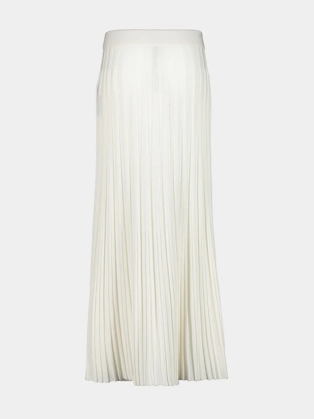 Balmain Elasticated Waistband Pleated Maxi Knit Skirt