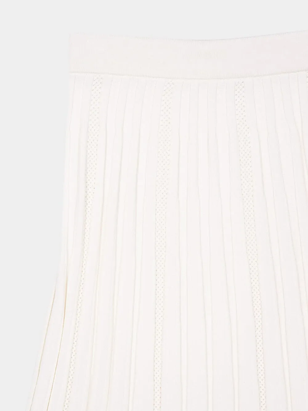Balmain Elasticated Waistband Pleated Maxi Knit Skirt