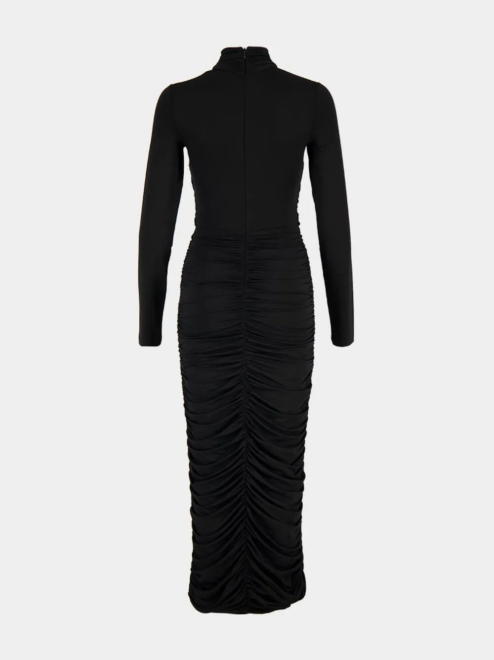 Balmain Pleated Jersey Midi Dress