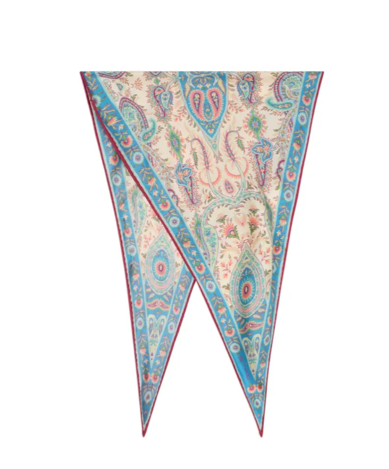 Etro Floral Leafy Paisley Motif Scarf
