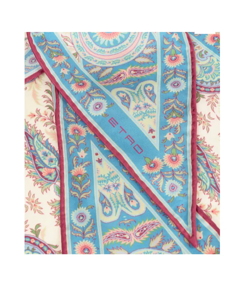 Etro Floral Leafy Paisley Motif Scarf