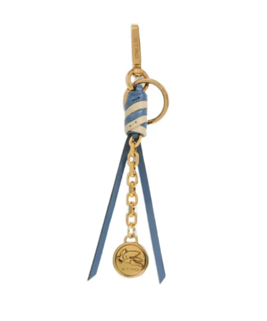 Etro Chain And Pegaso Coin Charm Keychain