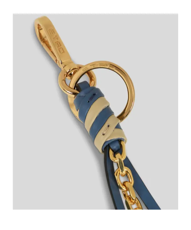 Etro Chain And Pegaso Coin Charm Keychain