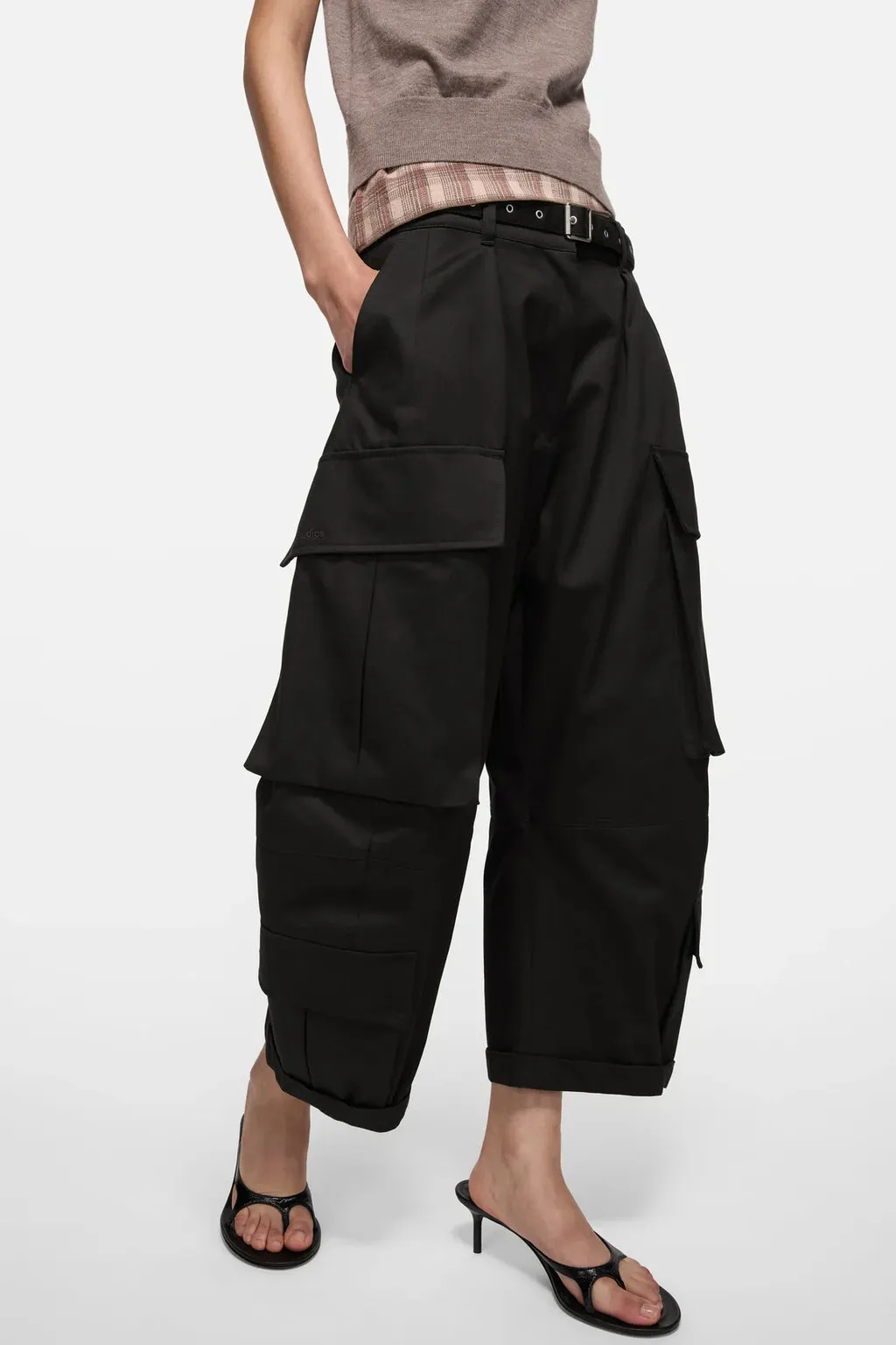 Belt-Detail Cargo Trousers
