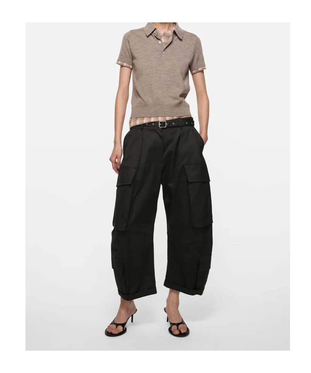 Belt-Detail Cargo Trousers