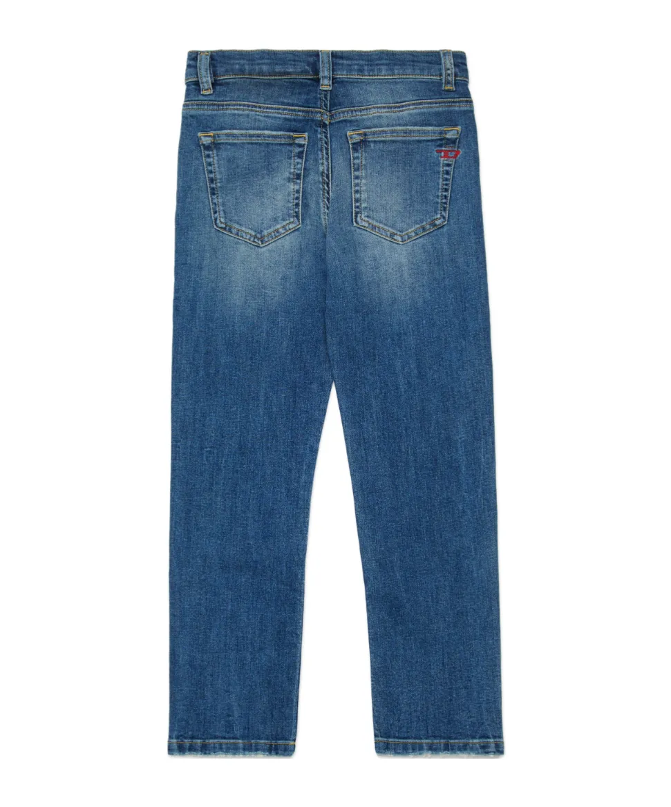 Diesel Kids Distressed Straight-Leg Jeans