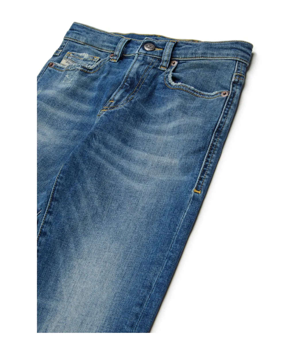 Diesel Kids Distressed Straight-Leg Jeans