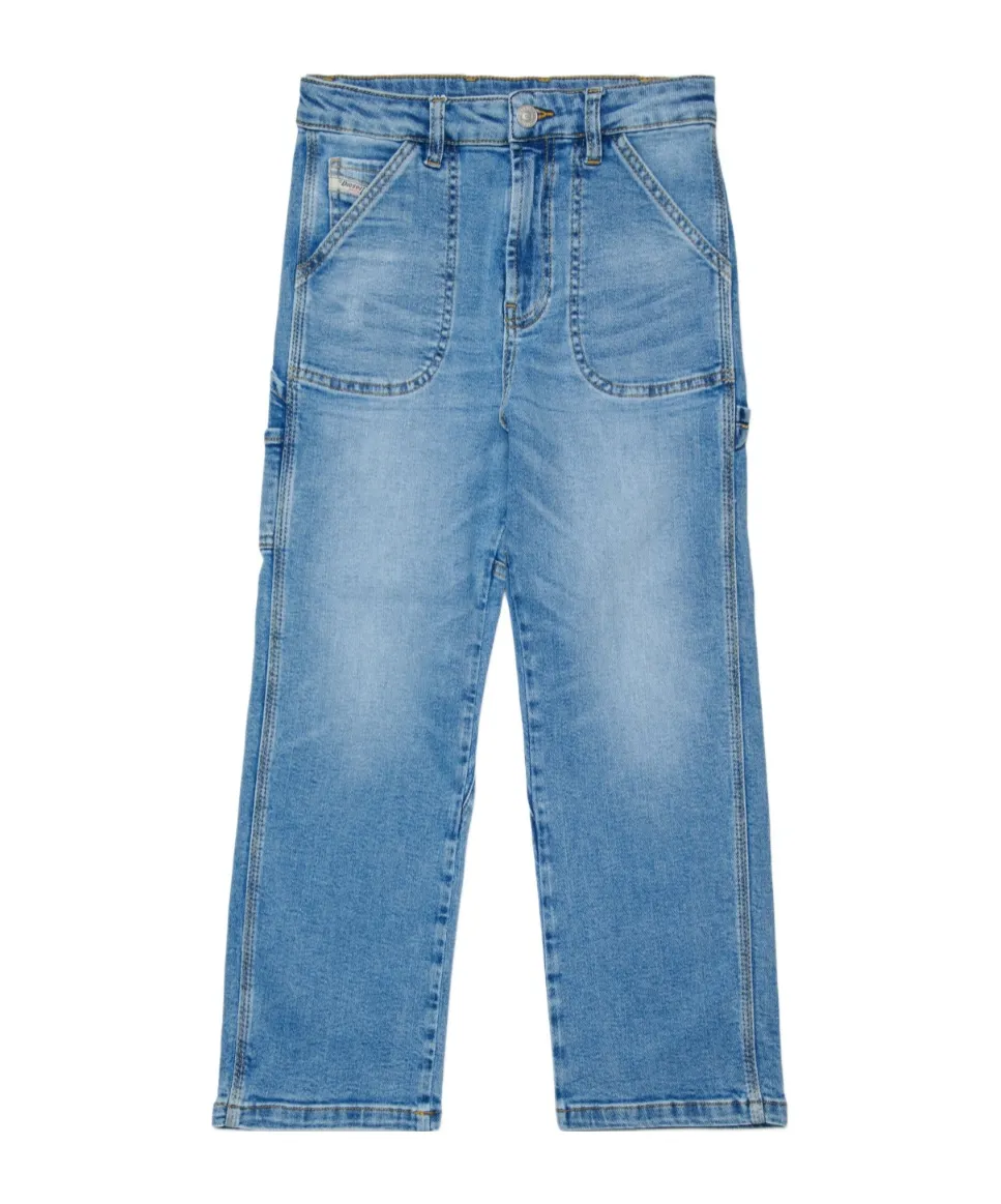 Diesel Kids Logo Patch Straight-Leg Jeans