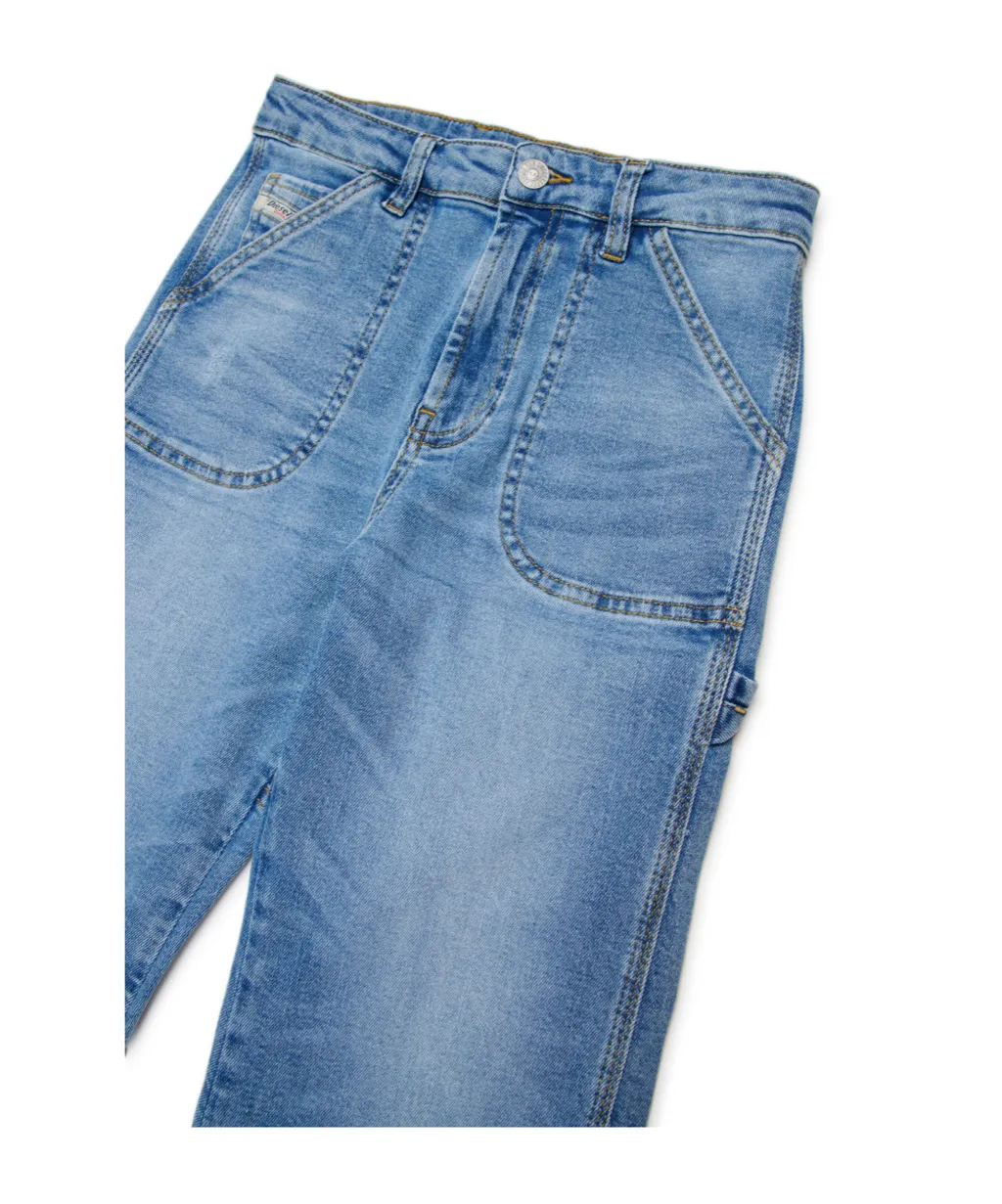 Diesel Kids Logo Patch Straight-Leg Jeans