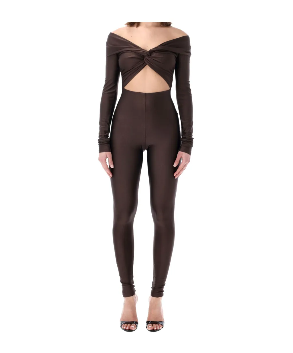 The Andamane Stretch Off-Shoulder Cut-Out Jumpsuit