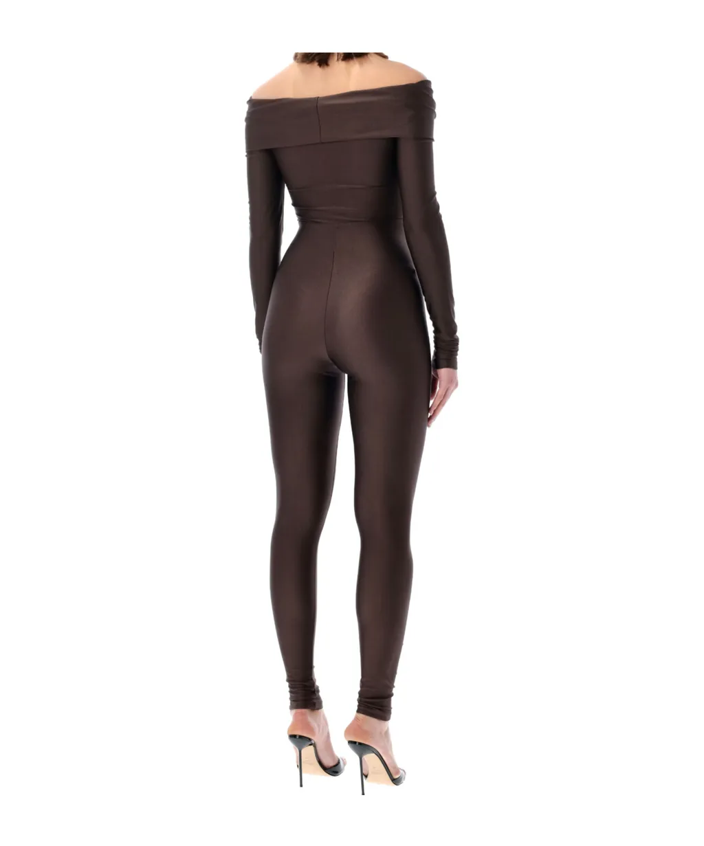 The Andamane Stretch Off-Shoulder Cut-Out Jumpsuit