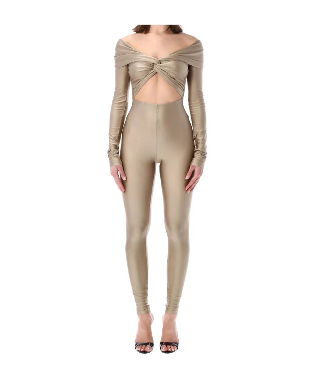 The Andamane Stretch Off-Shoulder Cut-Out Jumpsuit