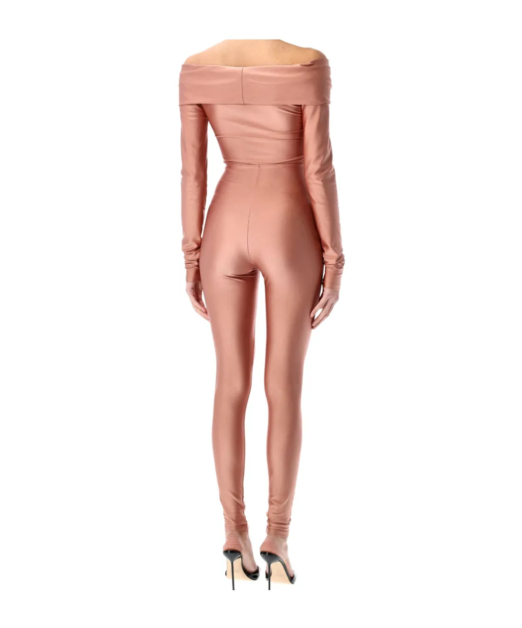 The Andamane Stretch Off-Shoulder Cut-Out Jumpsuit