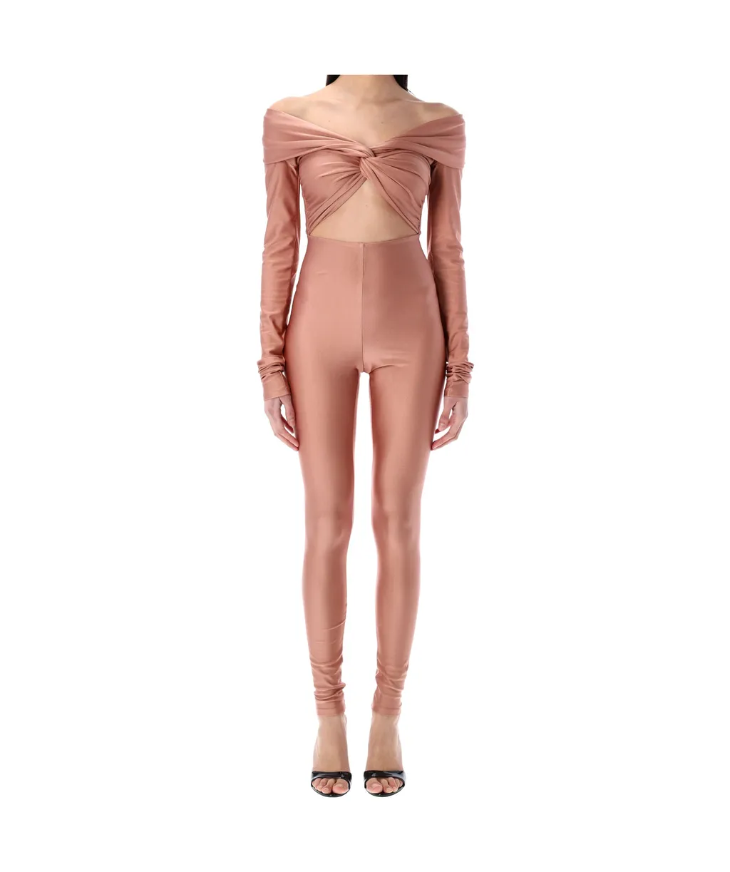 The Andamane Stretch Off-Shoulder Cut-Out Jumpsuit