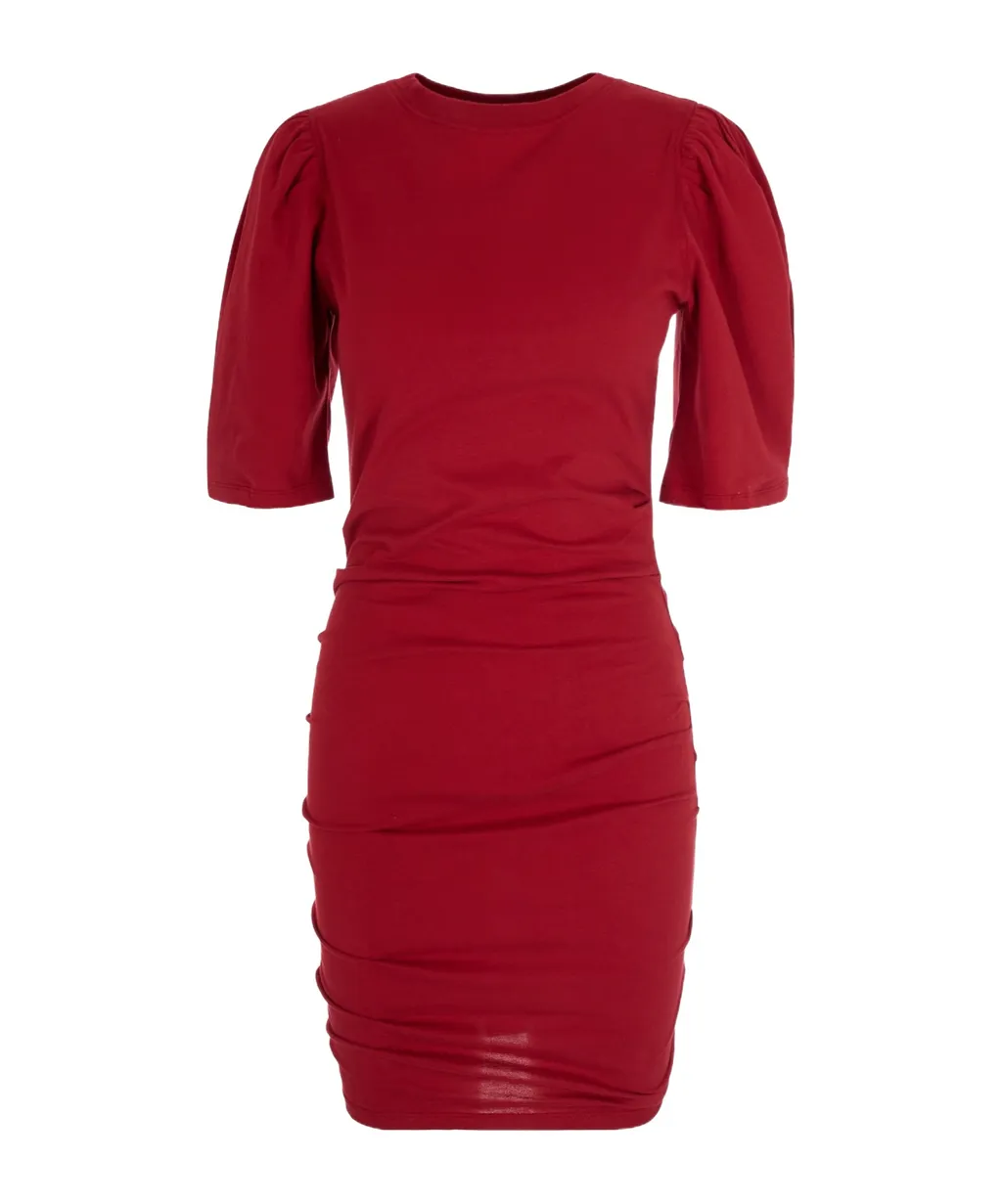 Mylda Puff-Sleeve Gathered Mini Dress