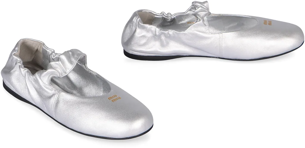 Miu Miu Logo-Detailed Ballet Flats