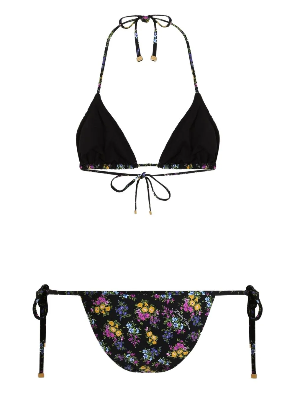 Dolce & Gabbana Small Floral-Printed Triangle Bikini Set