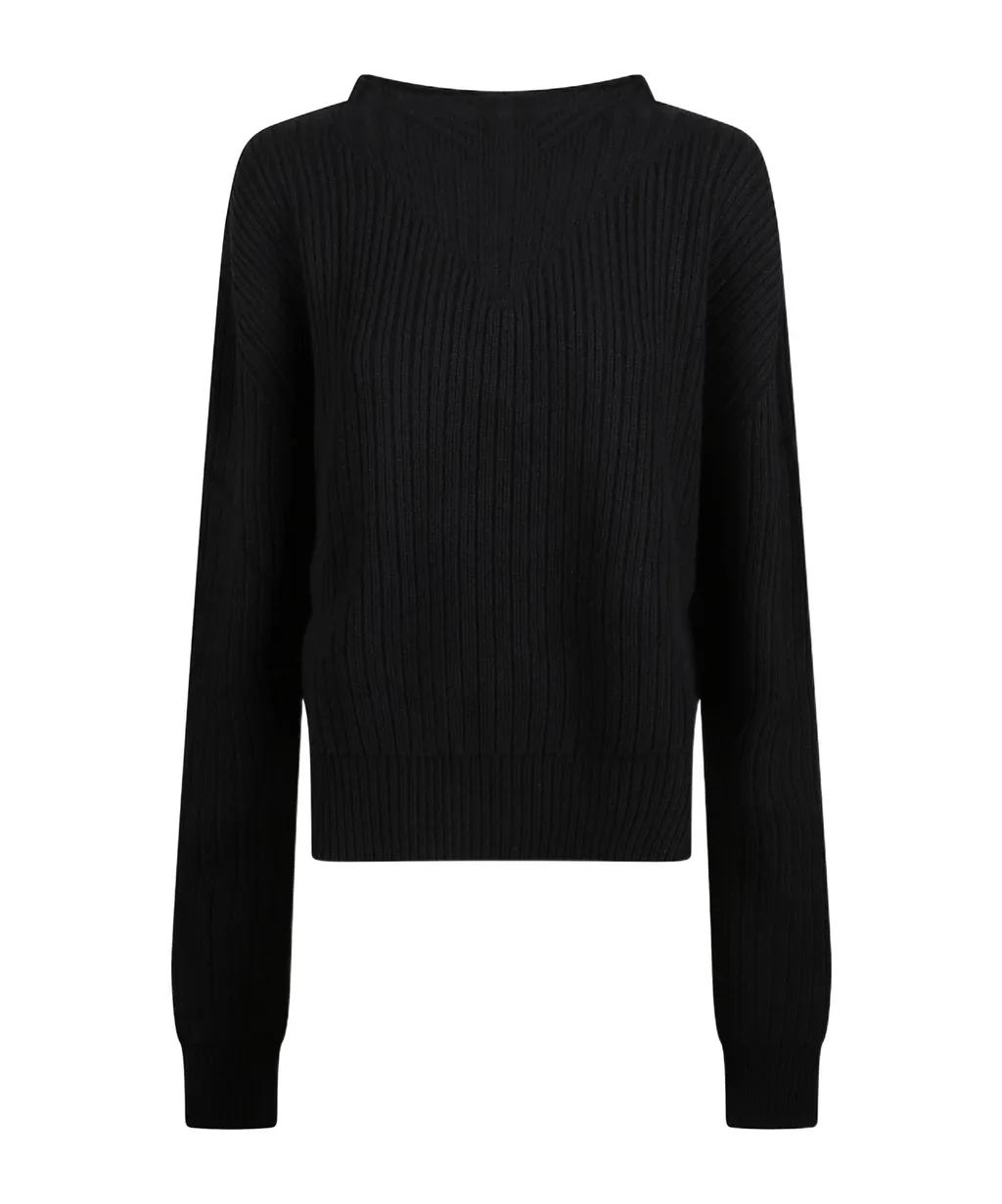 Rick Owens Long Sleeve Ribbed Knit Jumper