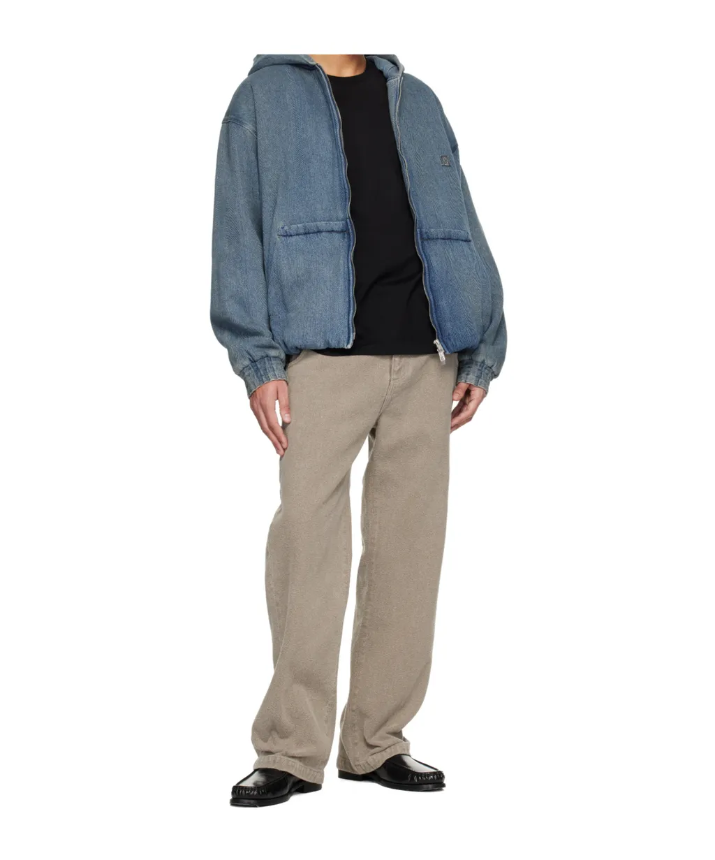 Long-Sleeved Hooded Denim Cotton Jacket