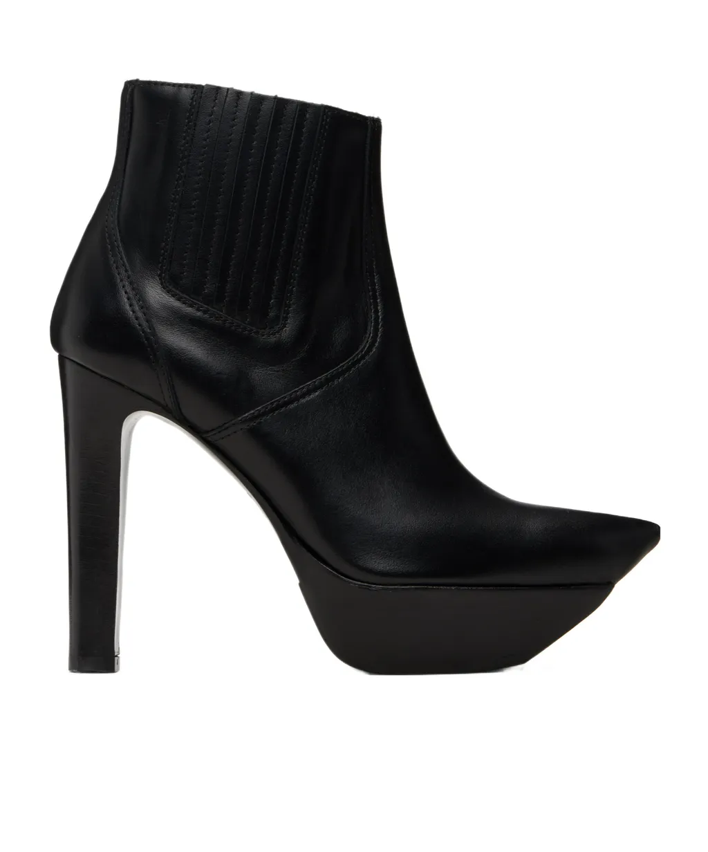 Pointed Toe Platform High Heel Ankle Boots
