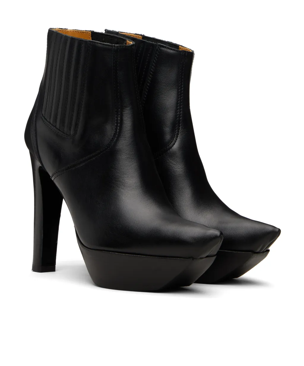 Pointed Toe Platform High Heel Ankle Boots