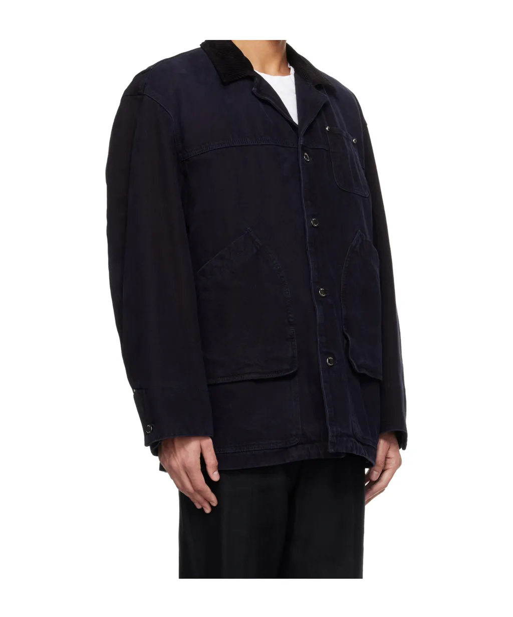 Button-Up Long-Sleeved Cotton Coat