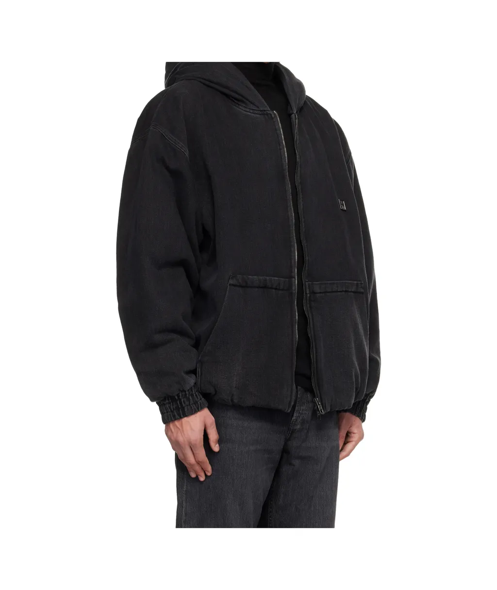 Zippered Hooded Cotton Jacket