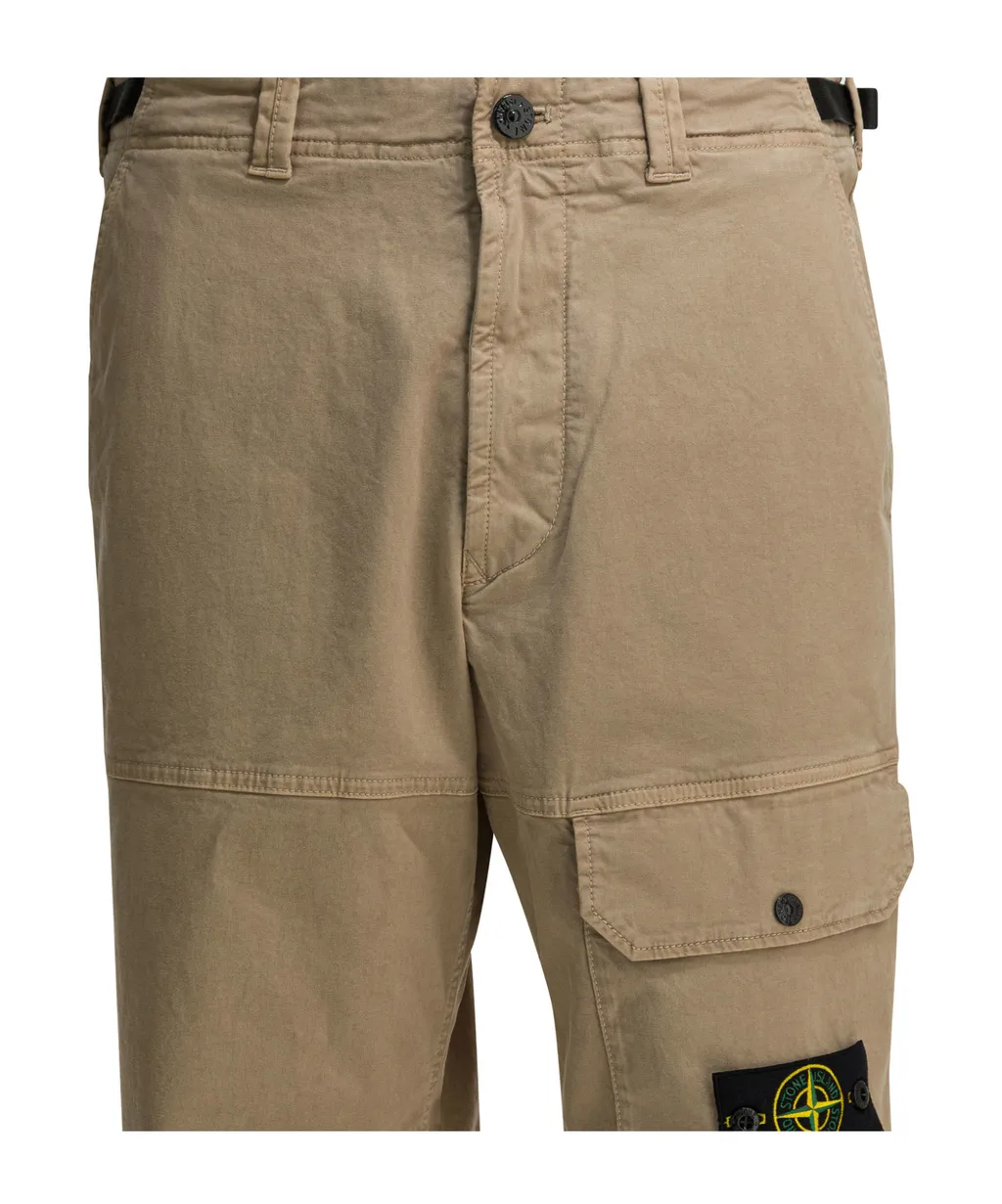 Stone Island Logo Patch Loose Fit Pants