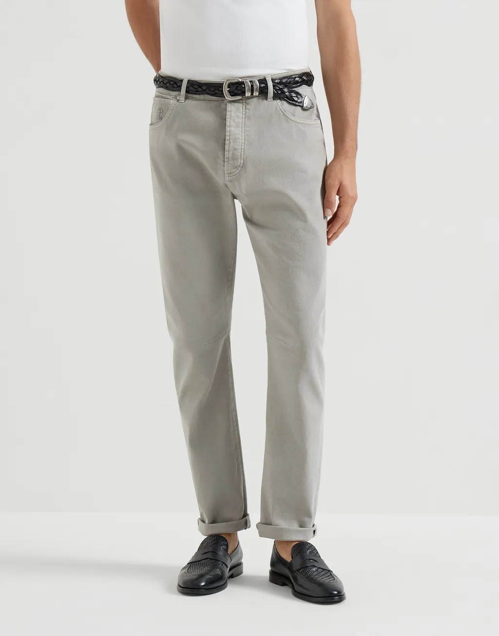 Brunello Cucinelli Logo-Patch Straight Leg Jeans