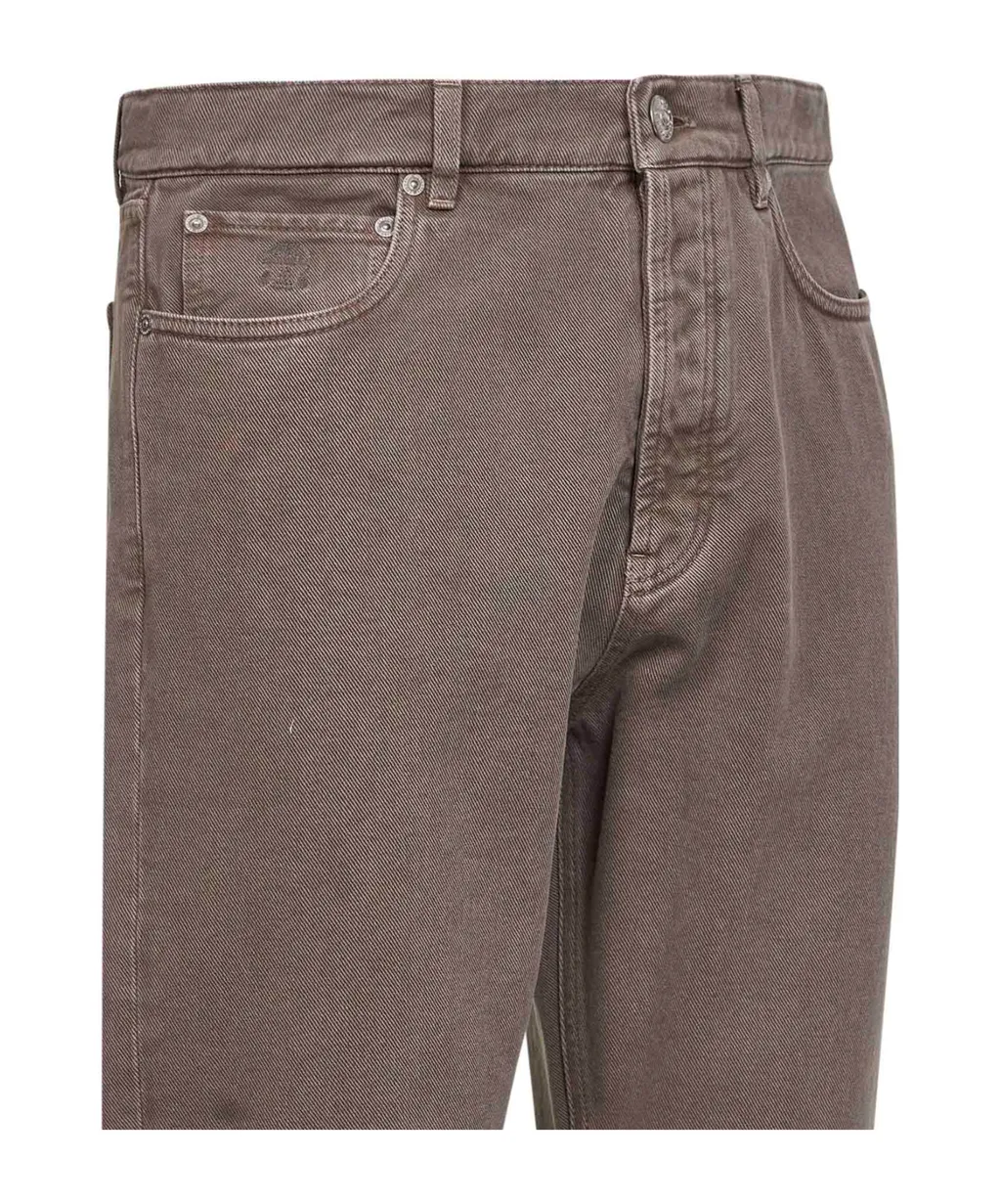Brunello Cucinelli Garment-Dyed Iconic Fit Five-Pocket Trousers