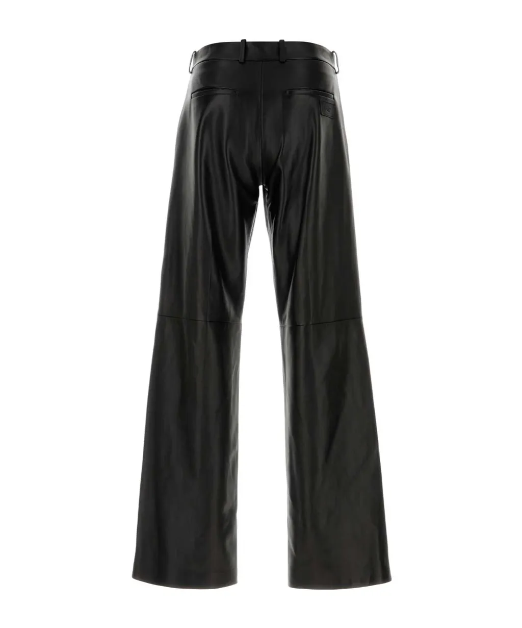 Fendi Straight-Leg Leather Trousers
