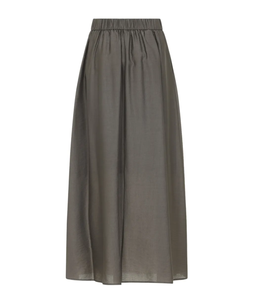 Pleated-Detail Midi Skirt