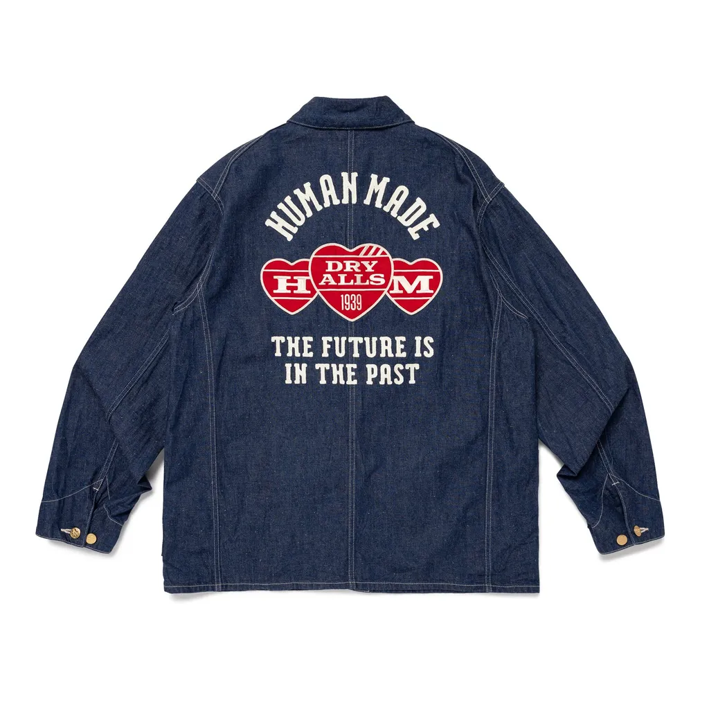 Collared Long-Sleeved Denim Jacket
