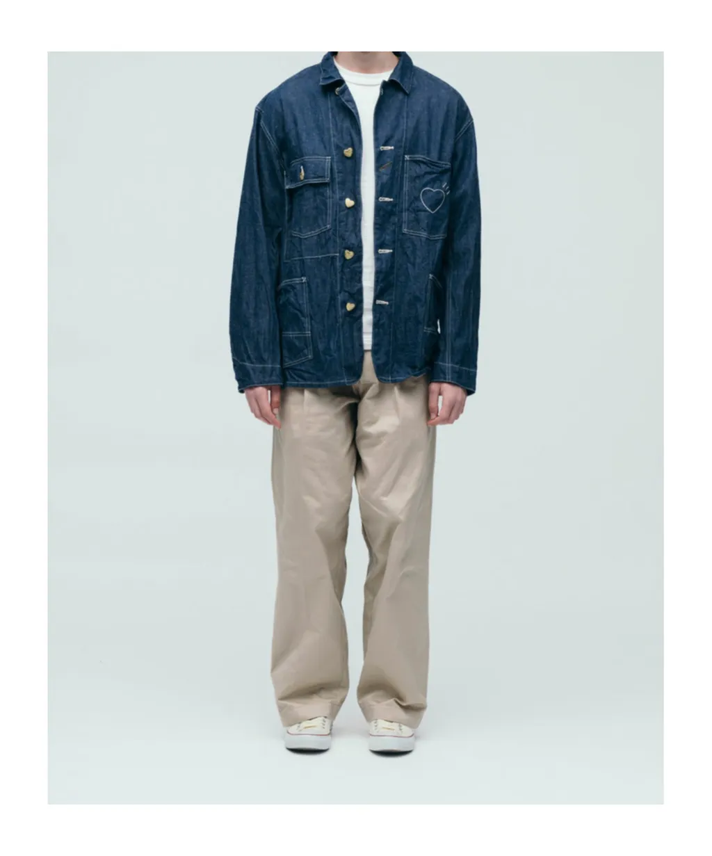Collared Long-Sleeved Denim Jacket