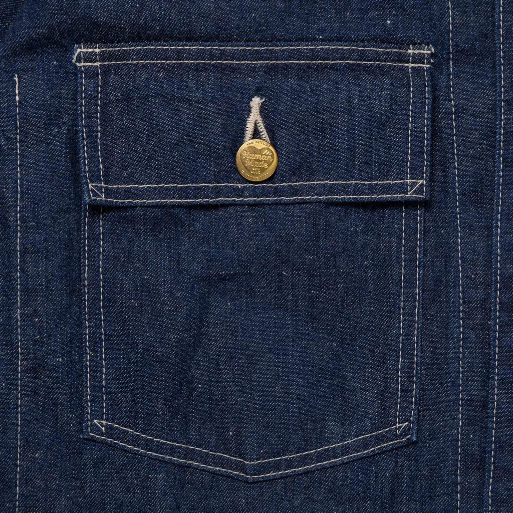 Collared Long-Sleeved Denim Jacket