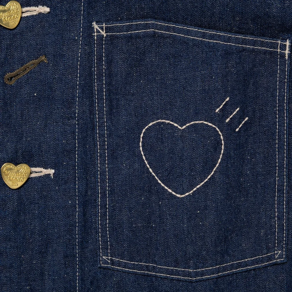 Collared Long-Sleeved Denim Jacket