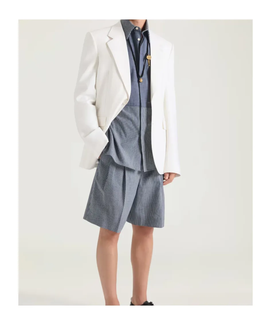 Givenchy Double Pleat Checked Bermuda Shorts